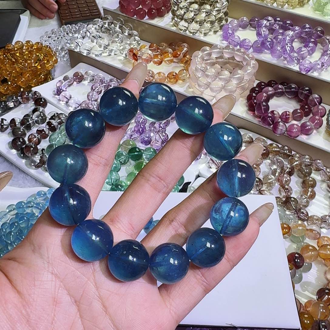 水晶手链未镶嵌汐*姐海蓝宝17