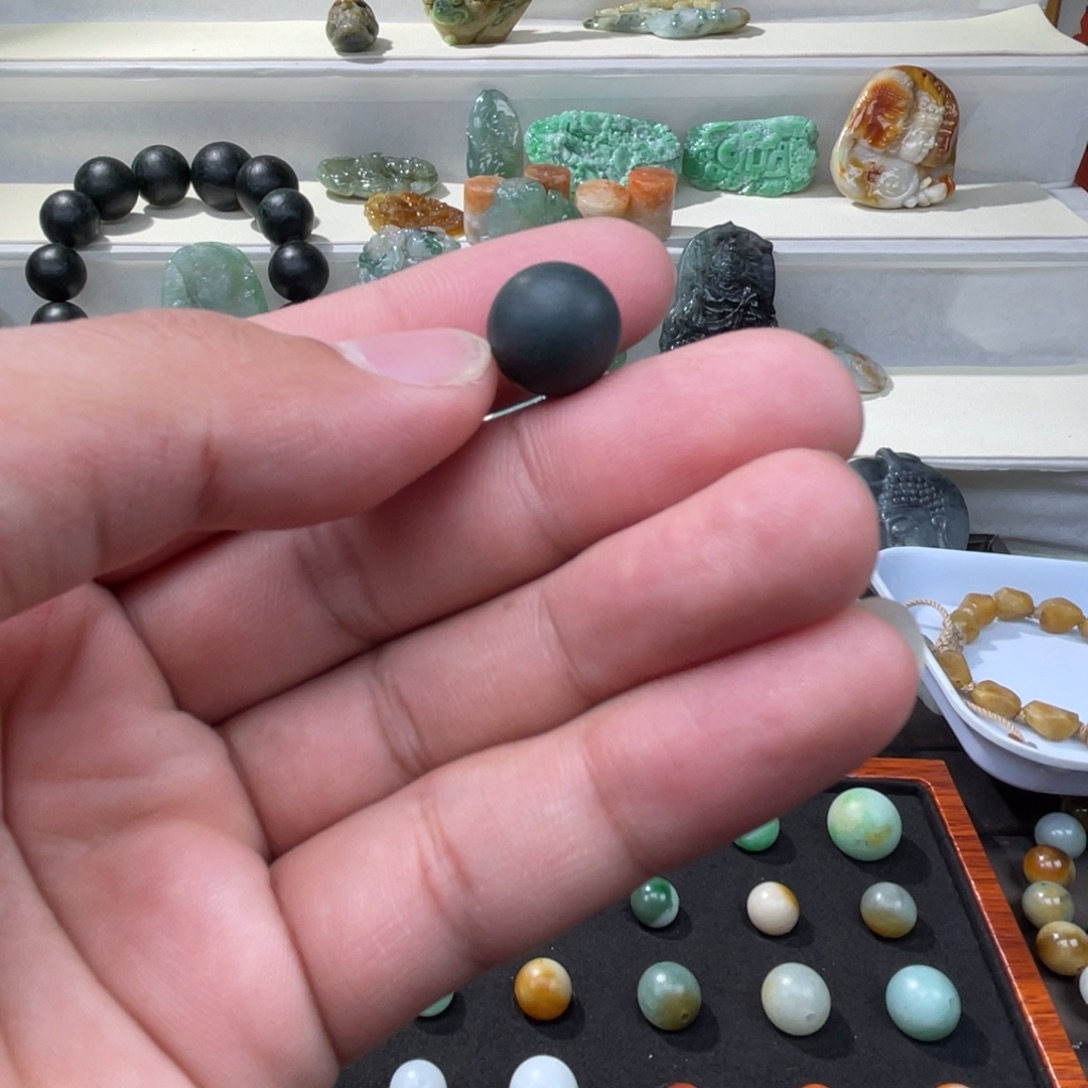 翡翠散珠老蓝水，单珠放漏