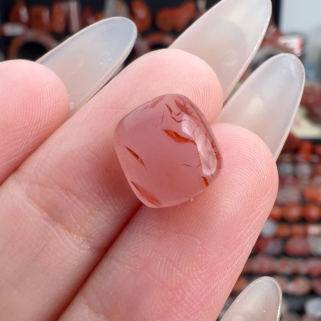 南红玛瑙未镶嵌颈饰水草花戒面