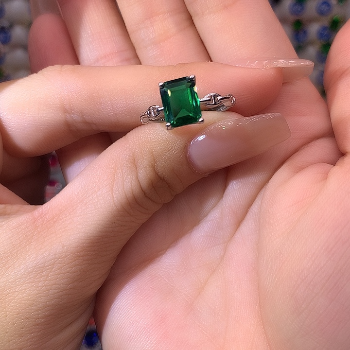 透辉石戒指银S925镶嵌