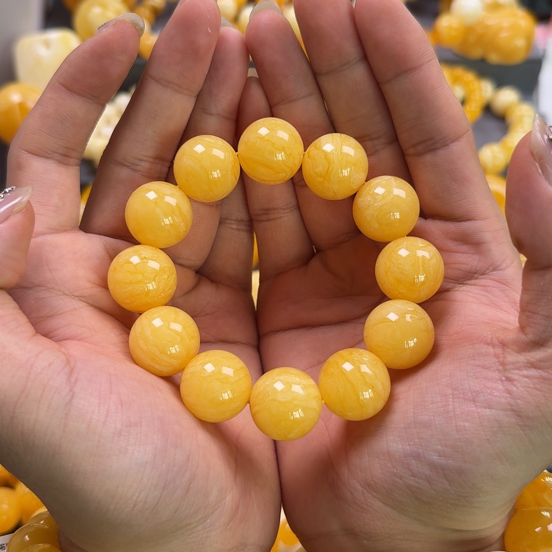 琥珀珠宝奇石未镶嵌同料19mm