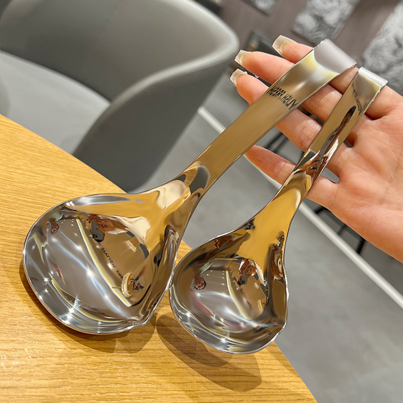 Aoxin家 316钢 汤勺家用盛汤勺带挂钩火锅勺加深大头勺大号喝汤勺