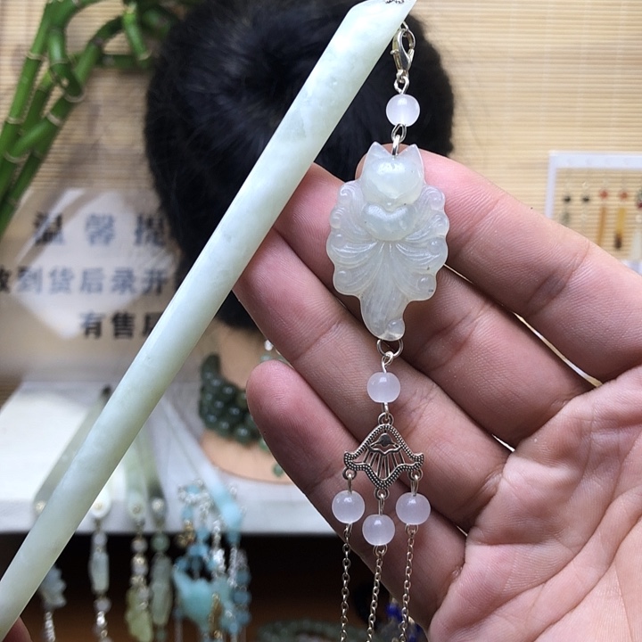 未镶嵌蛇纹石玉发簪