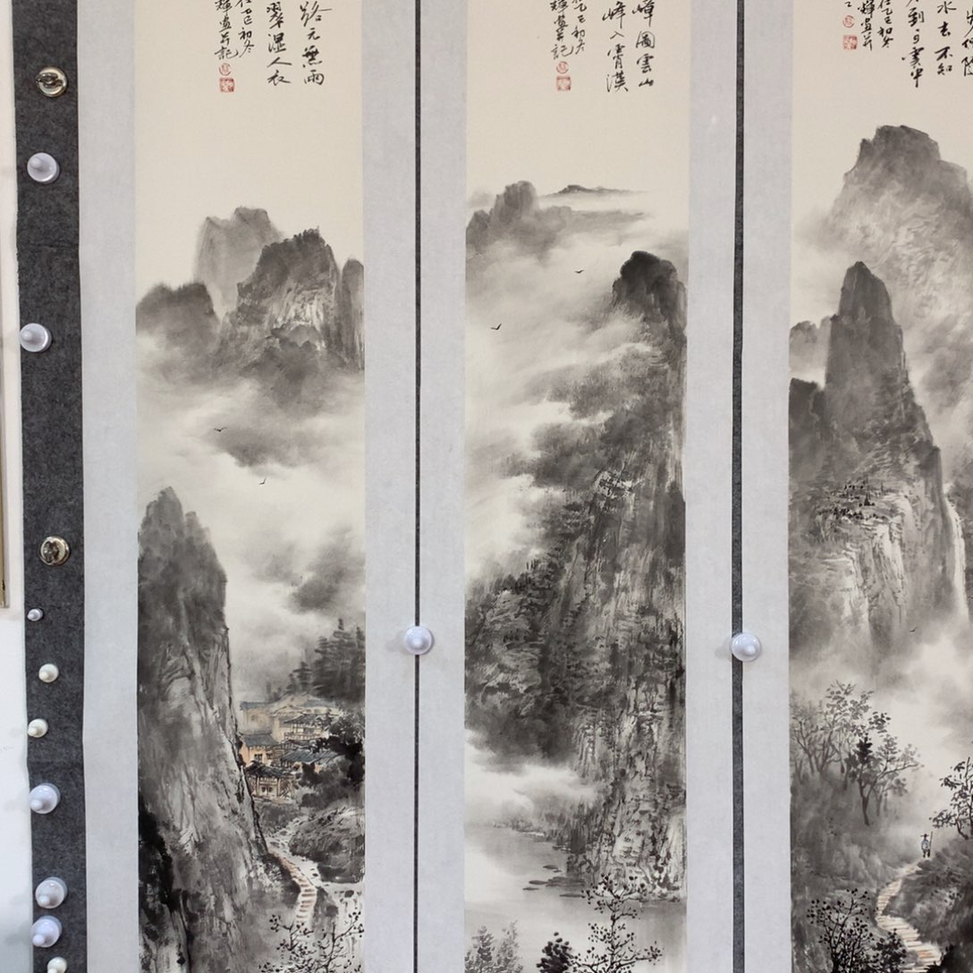 张***丰国画山水作品写意