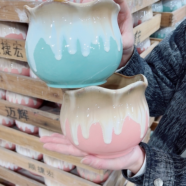 有孔，凑单福利满10元发货陶瓷多肉花盆！