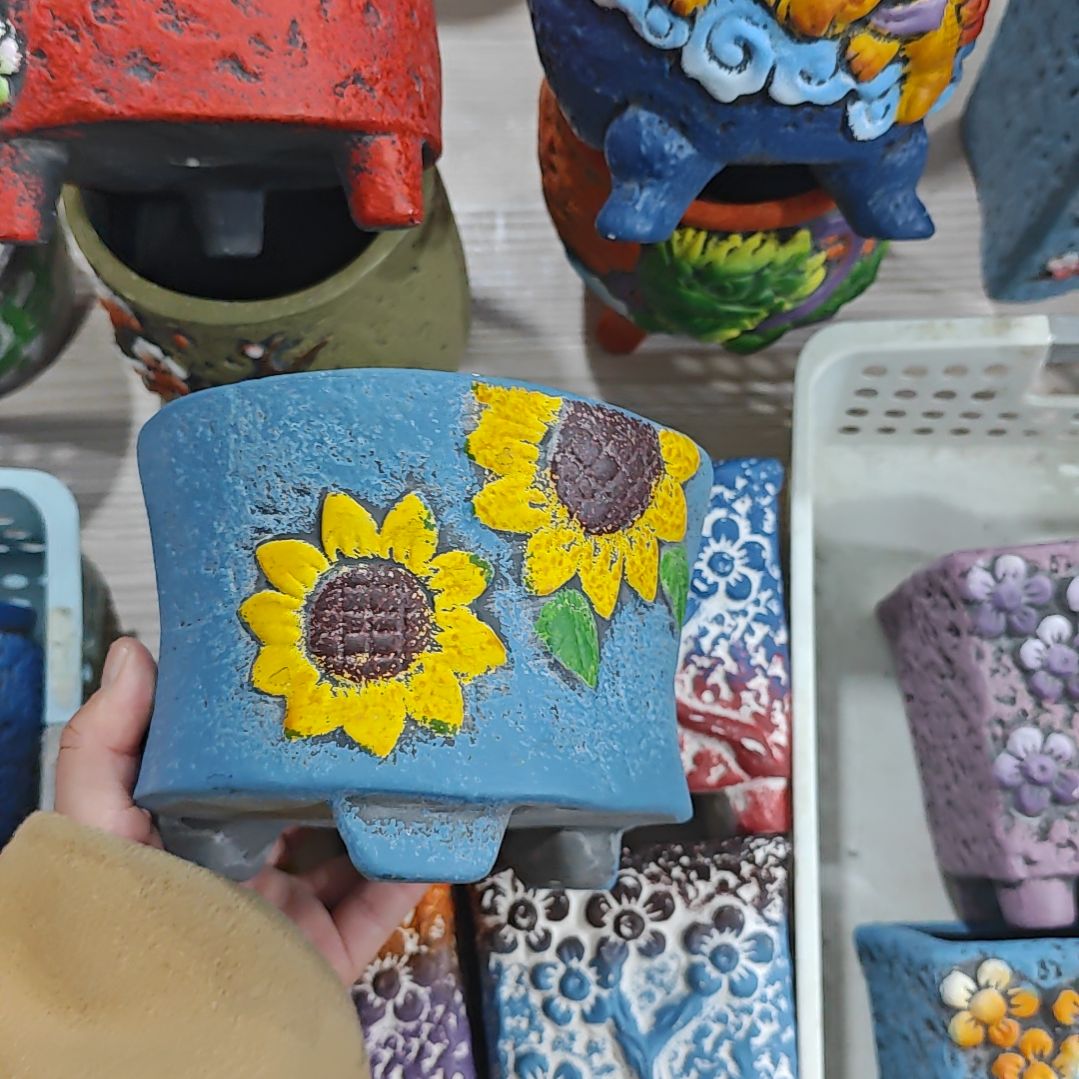 红陶吸水透气的白陶花盆凑满12发货