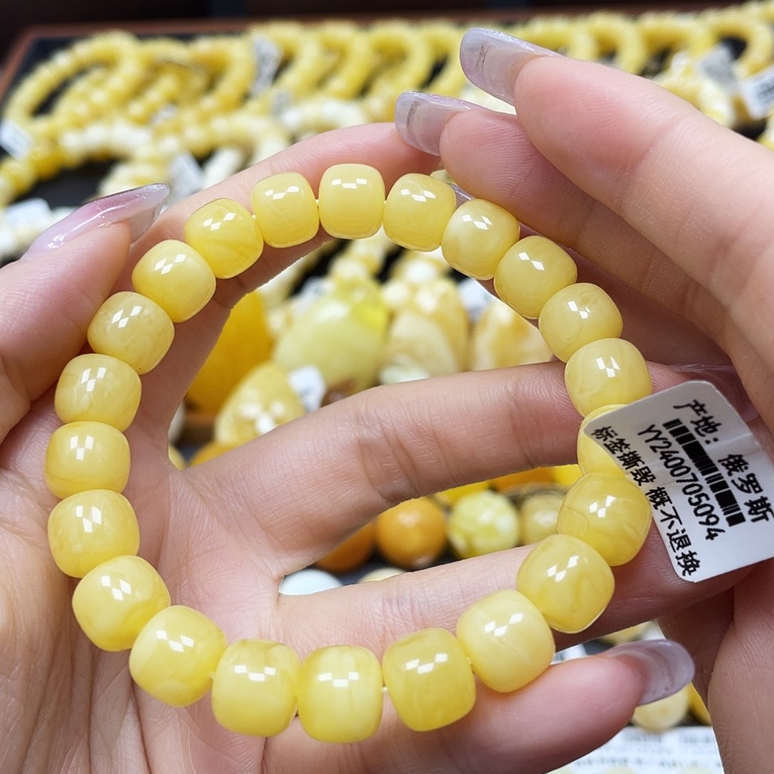 蜜蜡裸石未镶嵌老型手串10mm福利