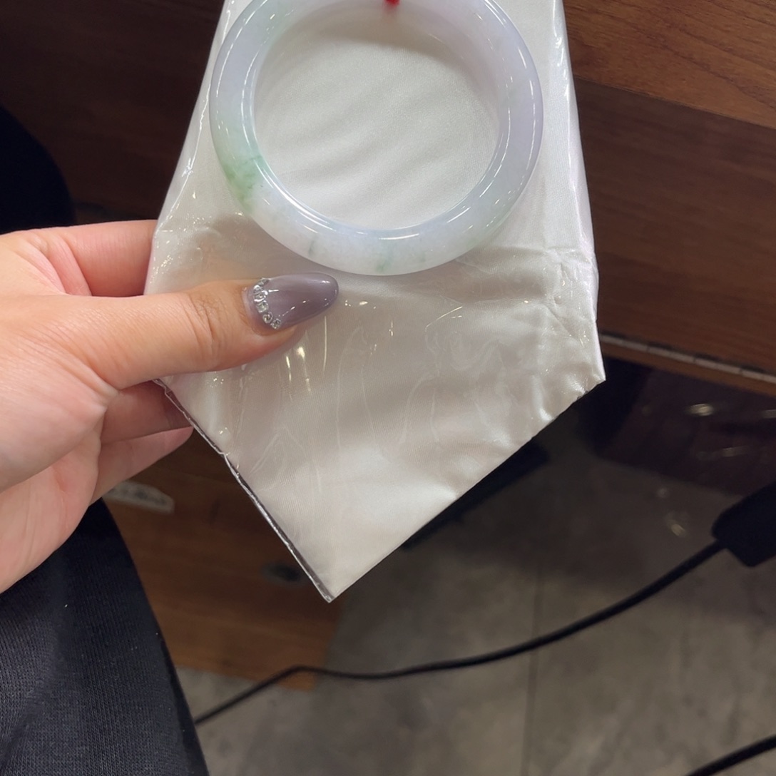 翡翠未镶嵌手镯56圆条