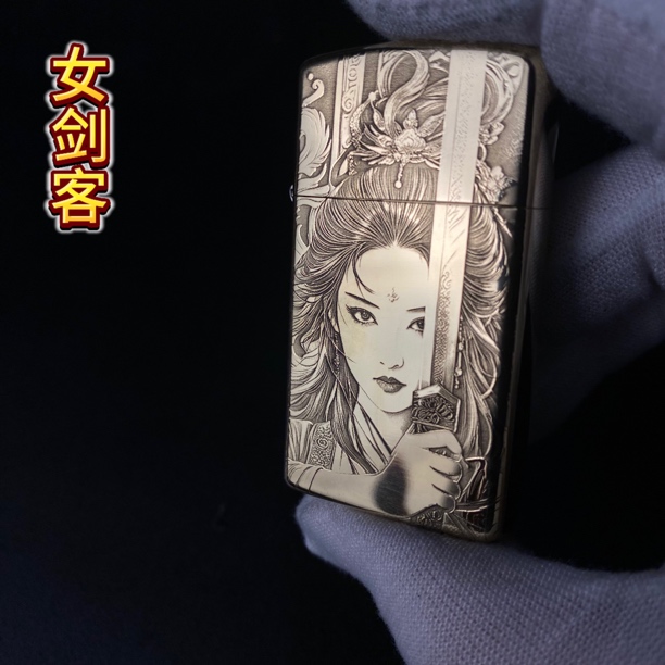 佐罗黄铜909宅机写实精雕女剑客，送朋友的礼物个性经典