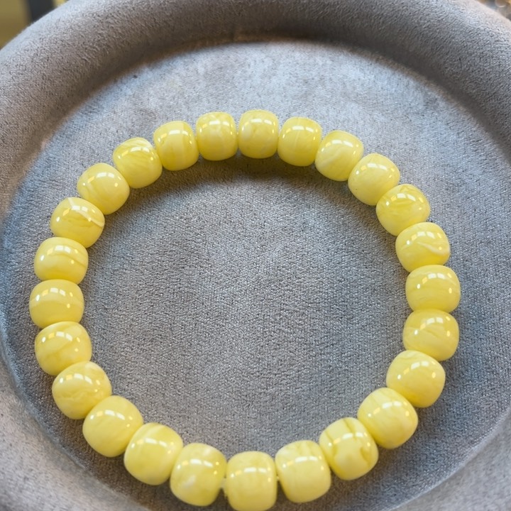 未镶嵌琥珀手串纯天然俄料奶白金纹虎皮