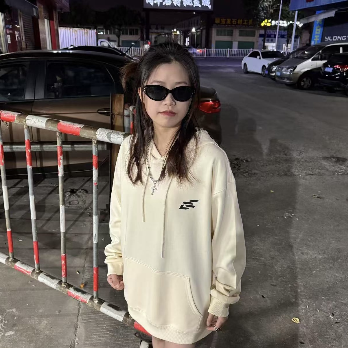 春季新款美式复古字母印花连帽卫衣情侣宽松百搭上衣ins