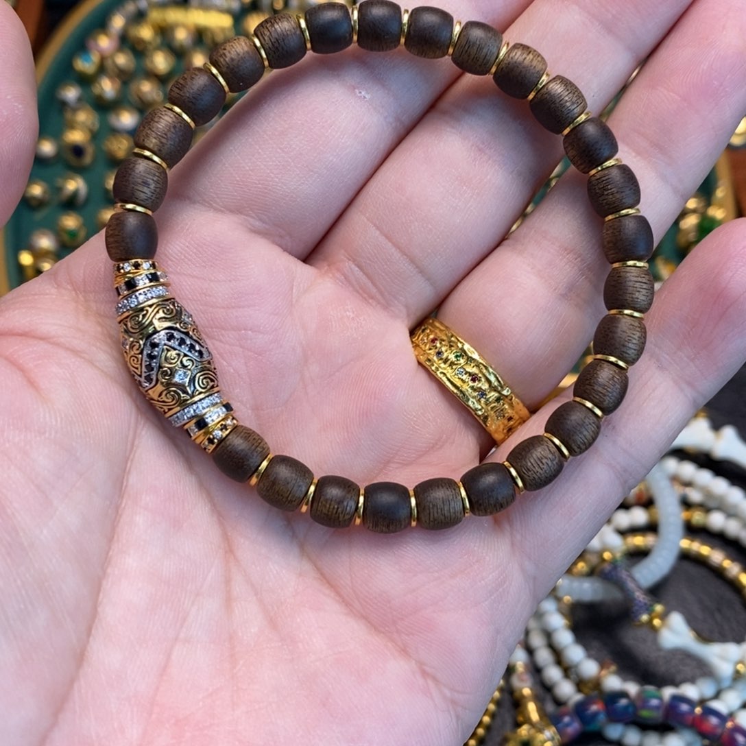 合成立方氧化锆手链足金镶嵌