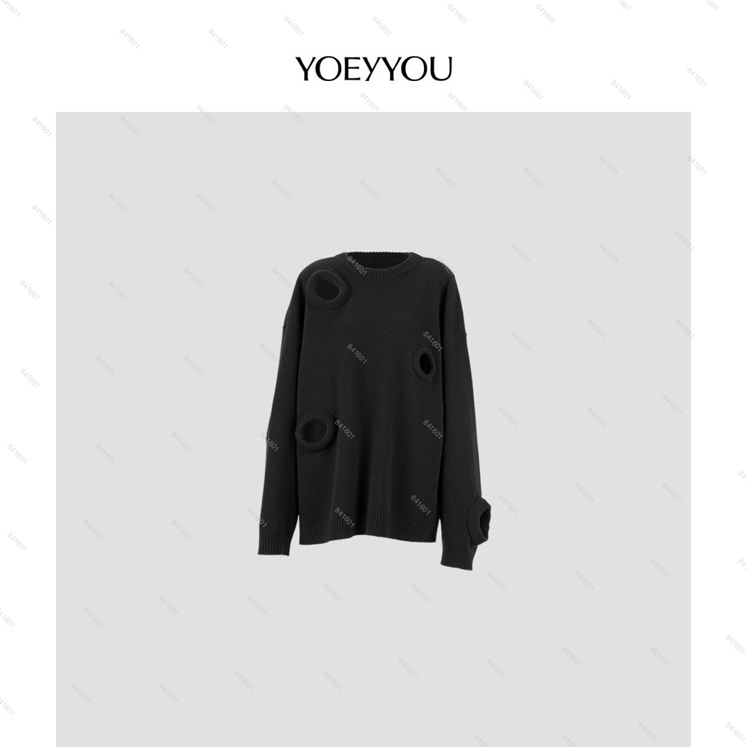 YOEYYOU 26PS 设计师品牌 破洞毛衣 WHATsUP
