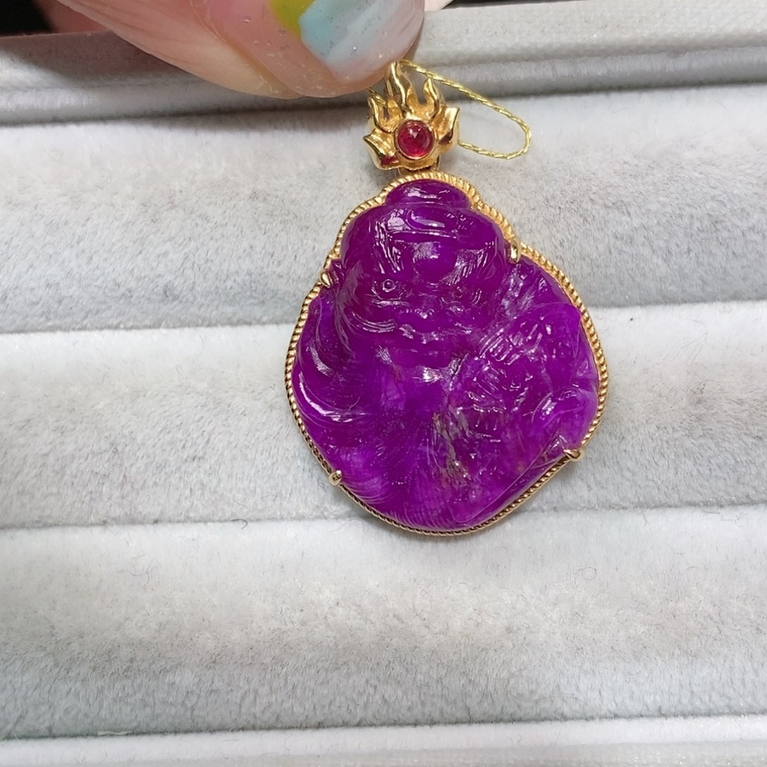 苏纪石（舒俱来）18K金镶嵌吊坠(不含链)