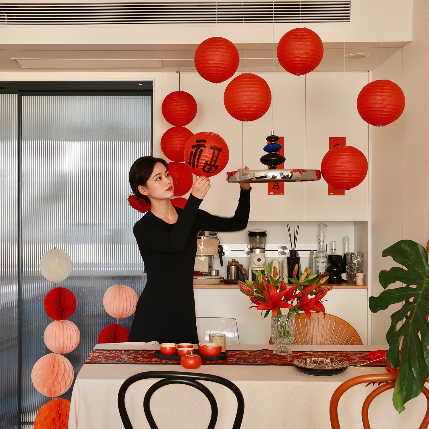 福字灯笼串挂件2026马年新年红灯笼装饰春节过年乔迁新居客厅布置