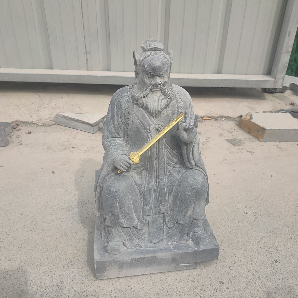 石雕张天师神像张道陵道家正一真人龙虎山祖师爷青石张天师摆件