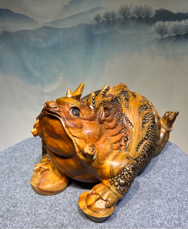 香樟木三足金蟾守米米