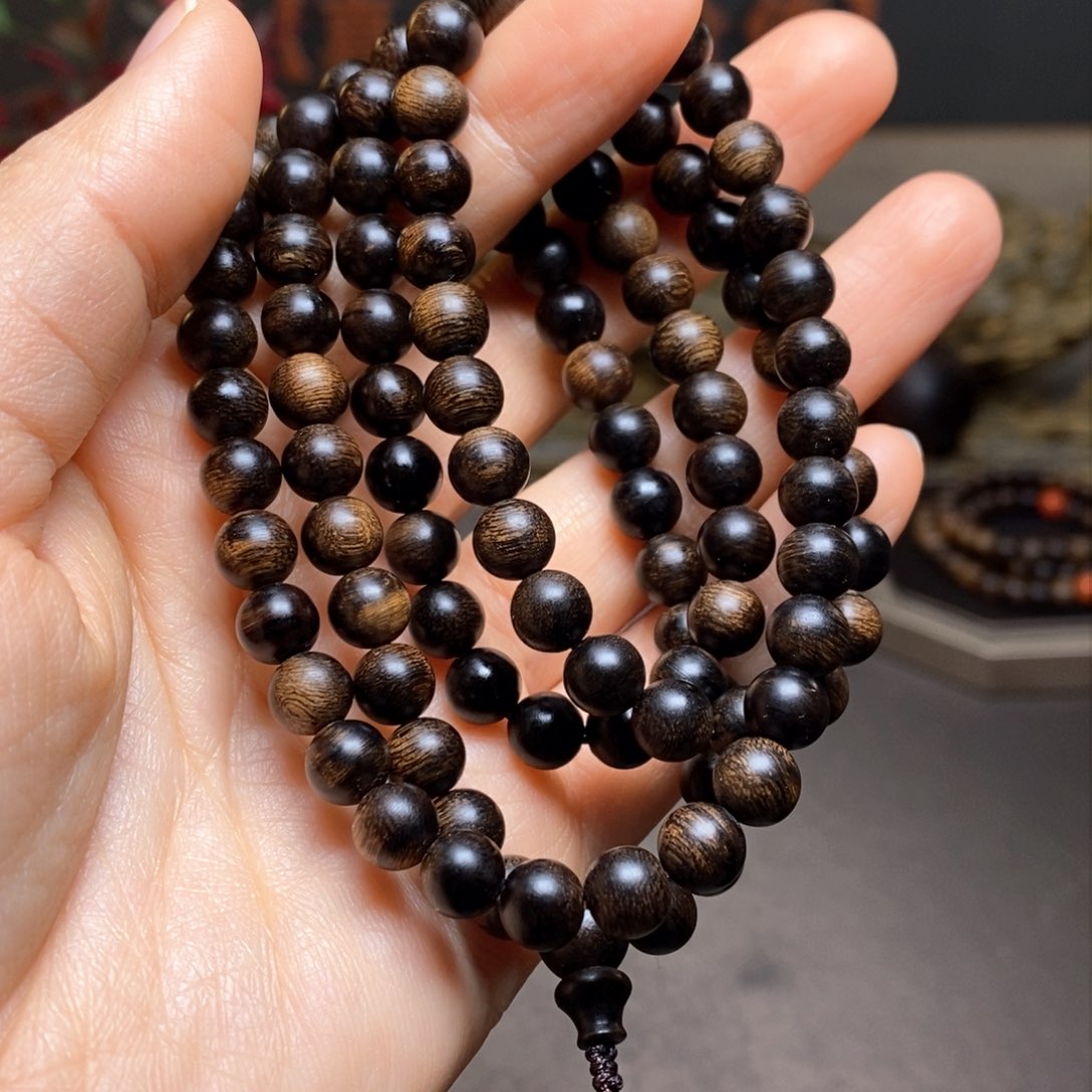 沉香手串越南芽庄紫棋瘤疤0.6×108