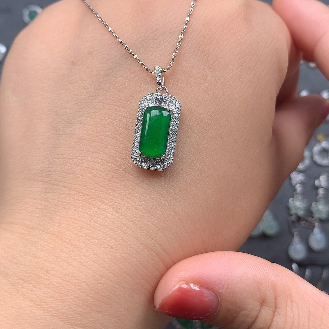 ᦱ***࿐翡翠银S925镶嵌颈饰