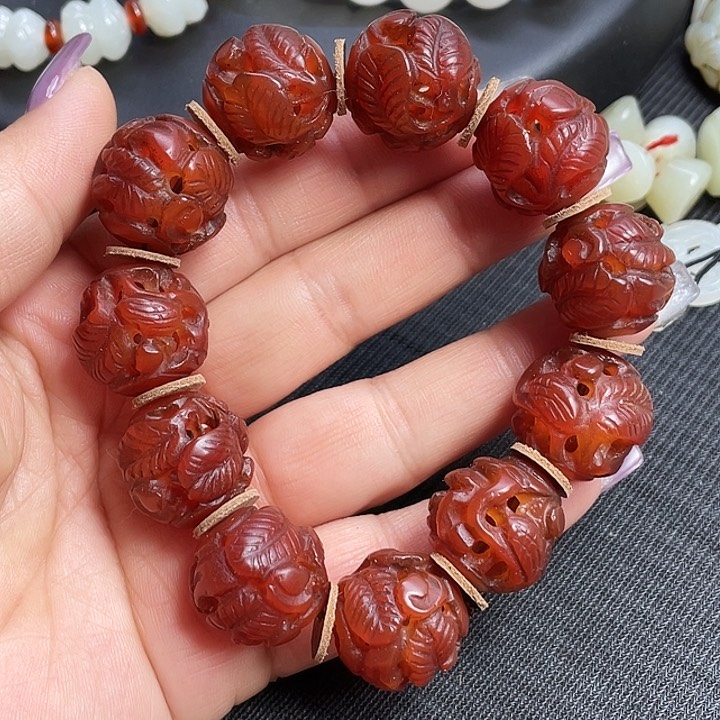 玛瑙/玉髓手链未镶嵌友*