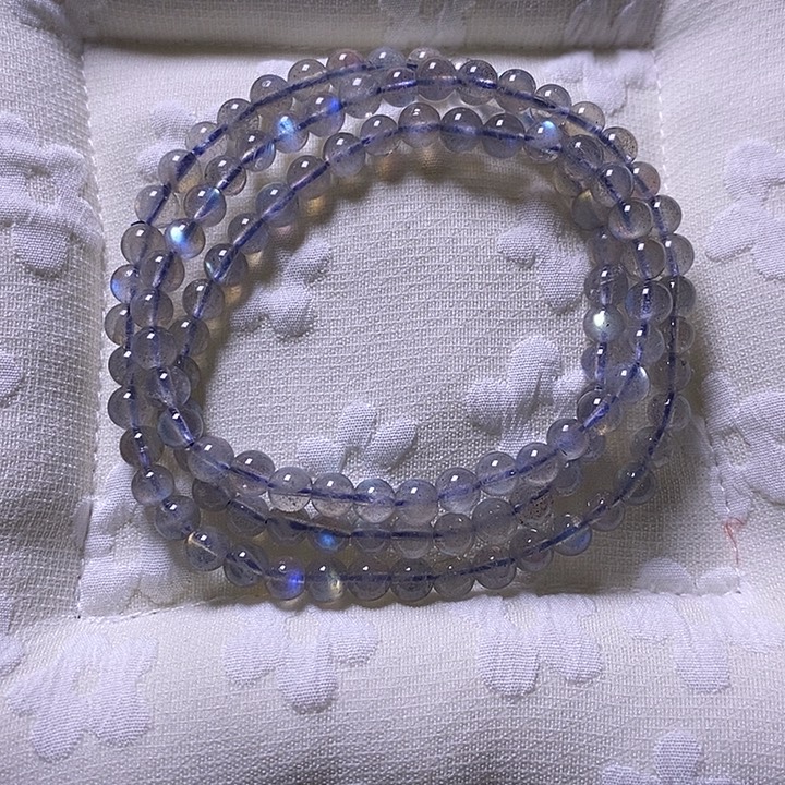 水晶手链未镶嵌灰月光三圈 5mm+