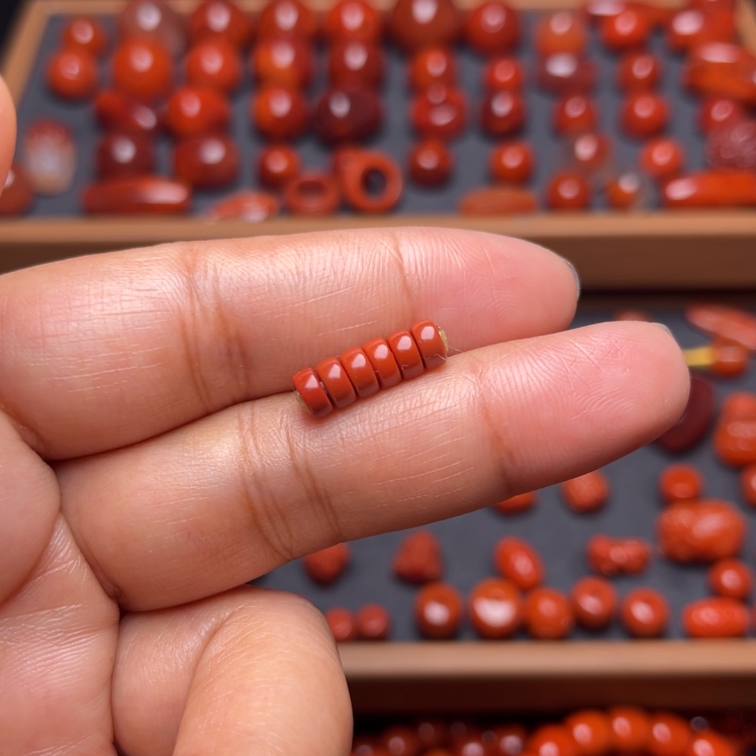 南红玛瑙配饰未镶嵌隔片卡5.2mm一组