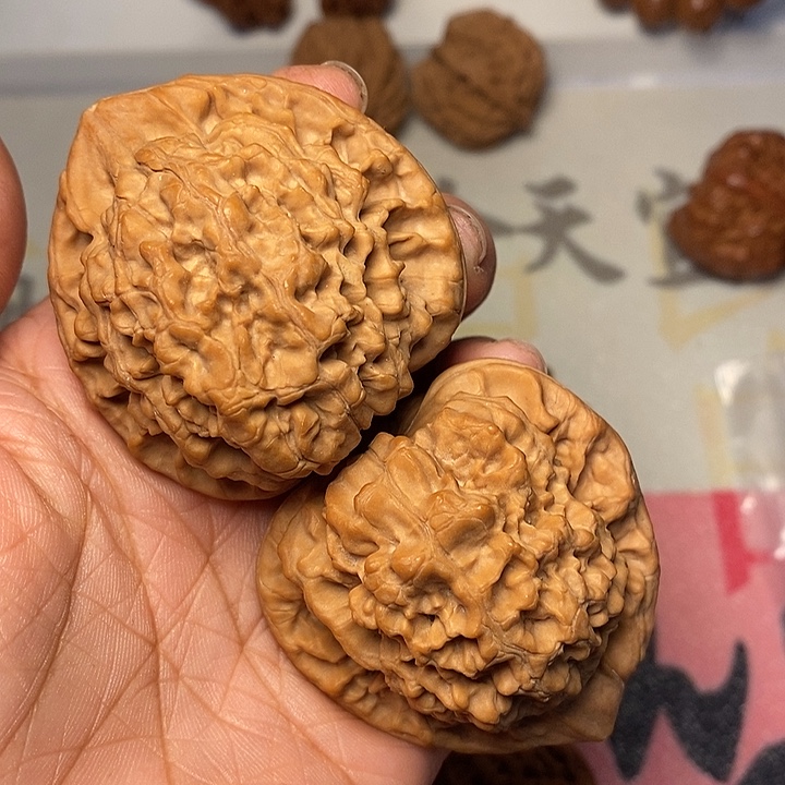 蔡***）把件文玩核桃白茬官帽