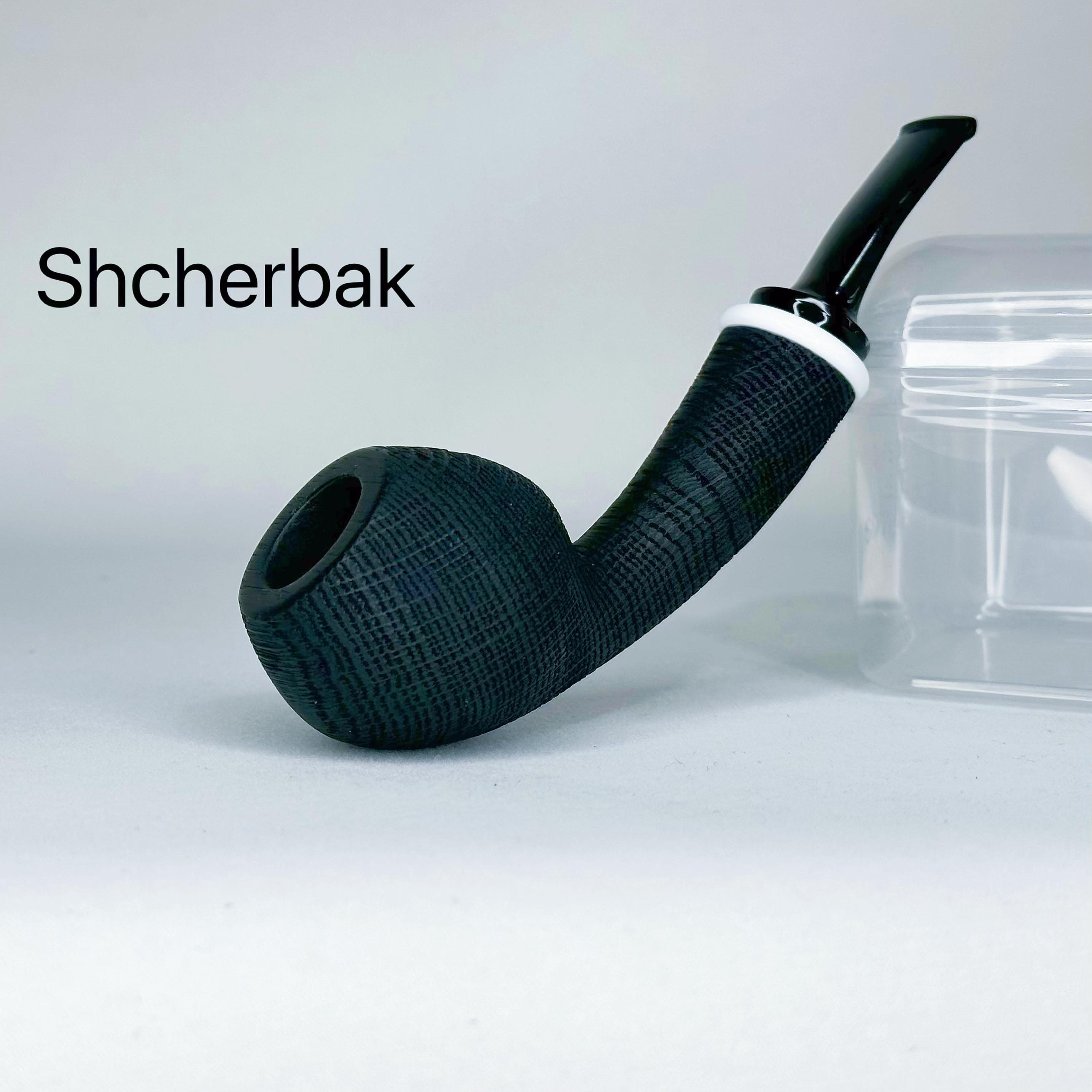 乌克兰谢尔巴克 长柄河豚斗型橡木化石手工烟斗