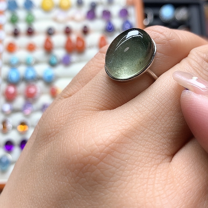 水晶水晶戒指银S925镶嵌