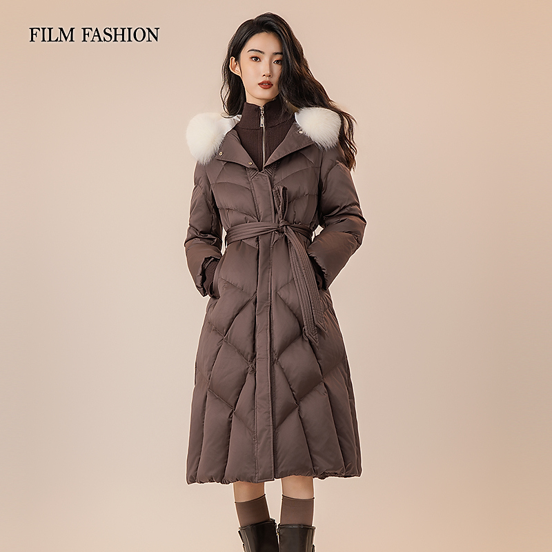 【芊芊专属】冬季新款长款羽绒服外套收腰鹅绒女保暖 FFDI143654