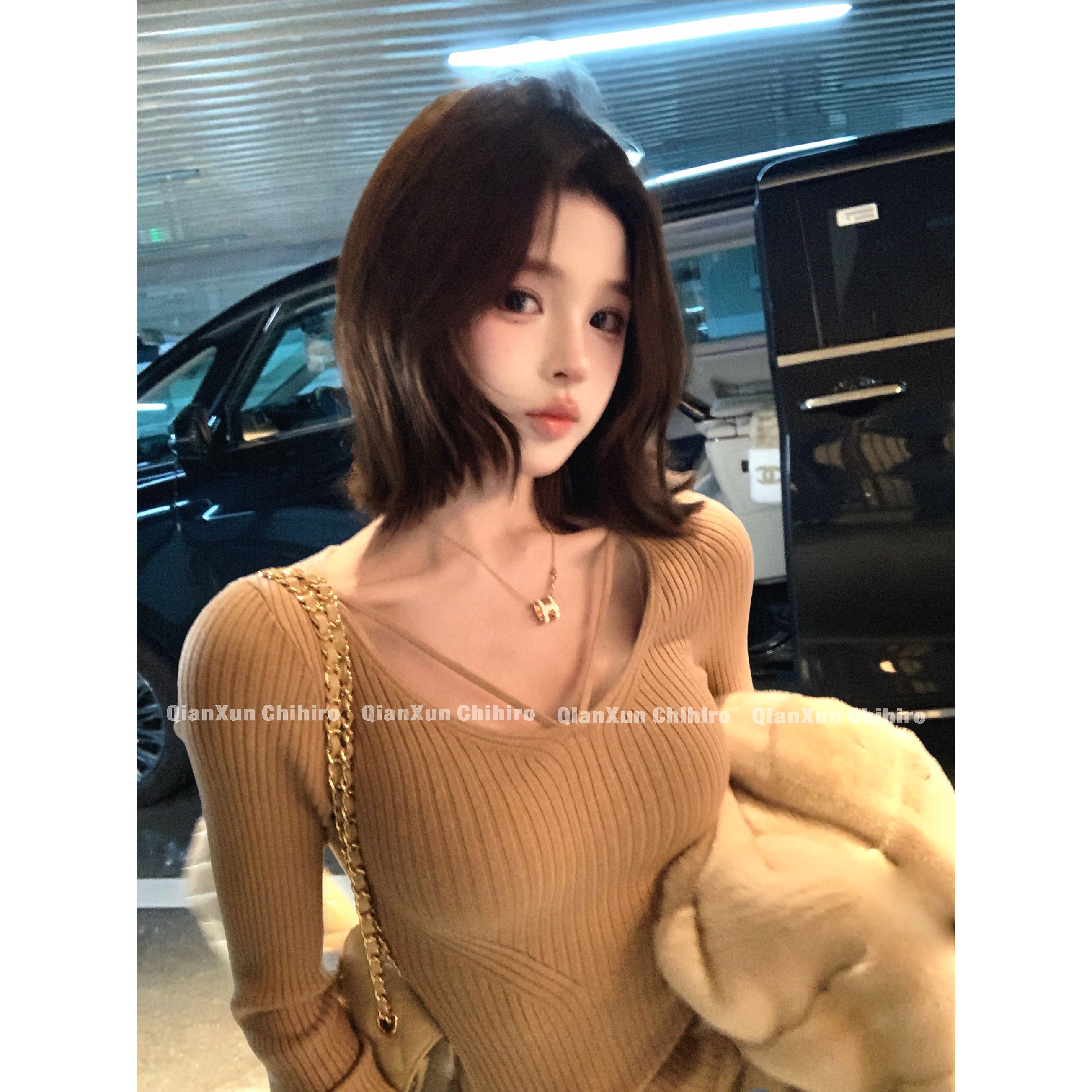 【千寻严选】秋季时尚气质百搭休闲洋气轻奢设计感毛衣QXD5MY8277A