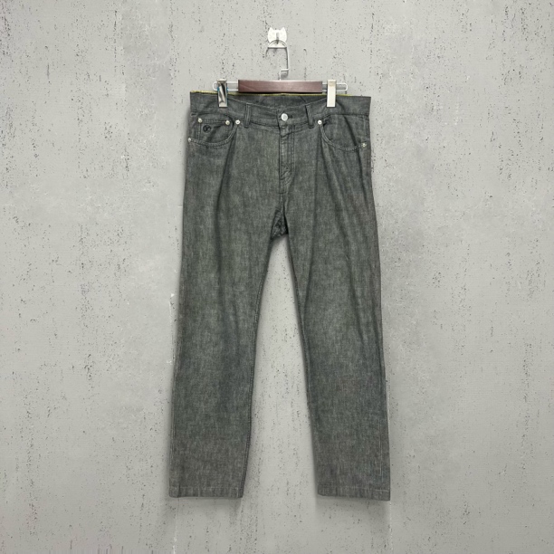 95新 LouisVuitton/路易威登 lv灰色小刺绣logo牛仔裤34码 Z00084