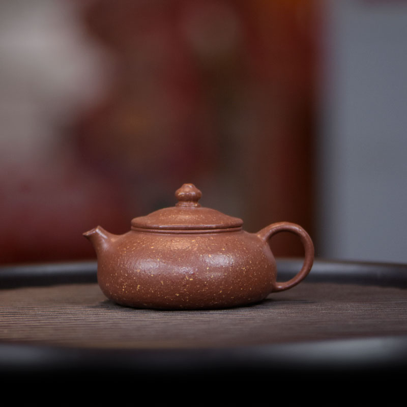 阎记抟砂 8目粗砂红降坡 全手 寒江云溪壶 原矿喝茶壶S76 0108 25