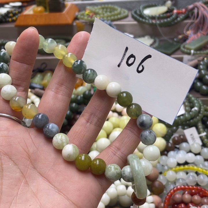 未镶嵌蛇纹石玉手链