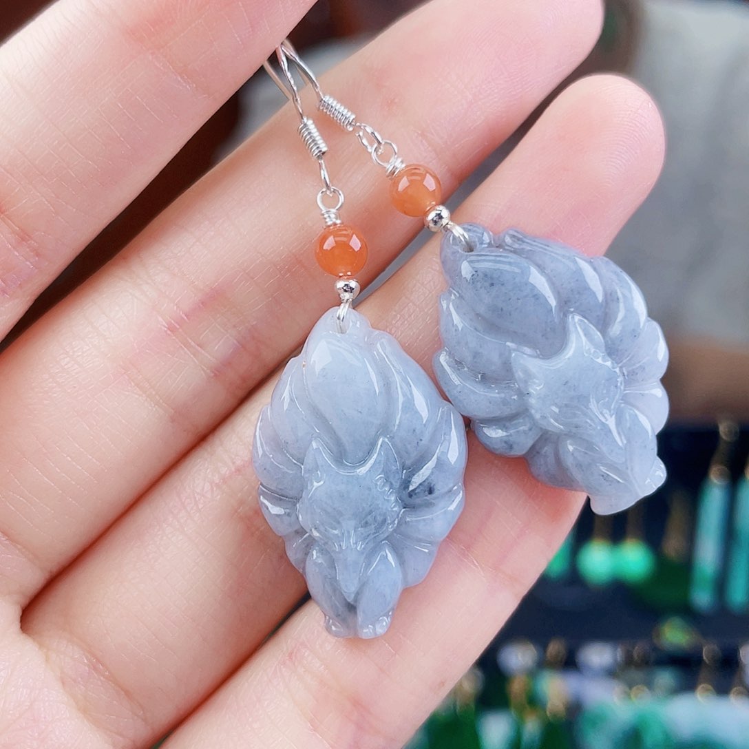 翡翠未镶嵌耳饰饰品