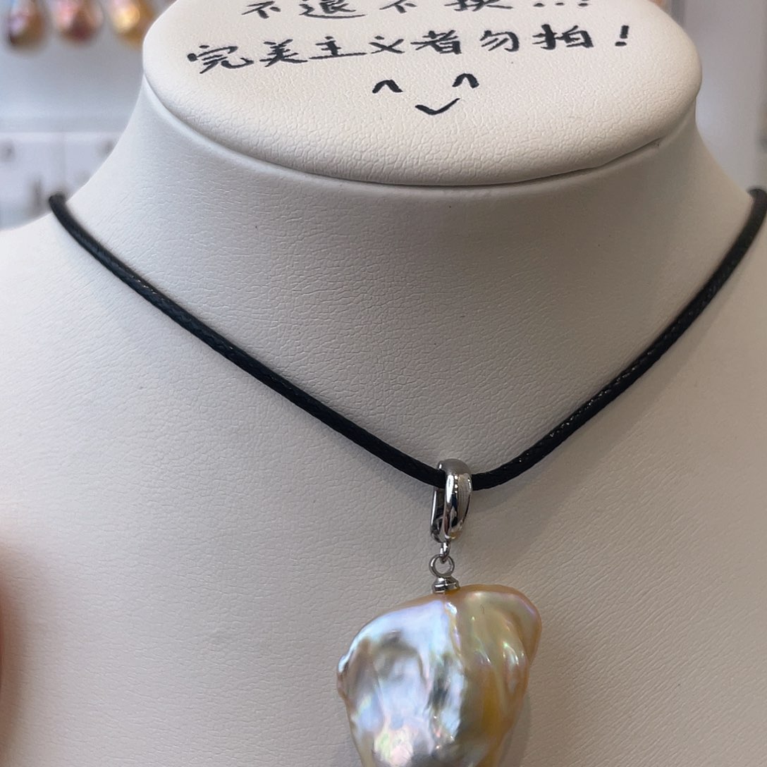 淡水珍珠天然珍珠巴洛克银S925镶嵌