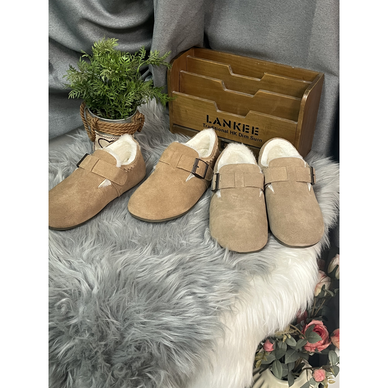 2025新款冬季一脚蹬毛毛二棉鞋雪地靴全包加绒勃肯鞋女8818-8