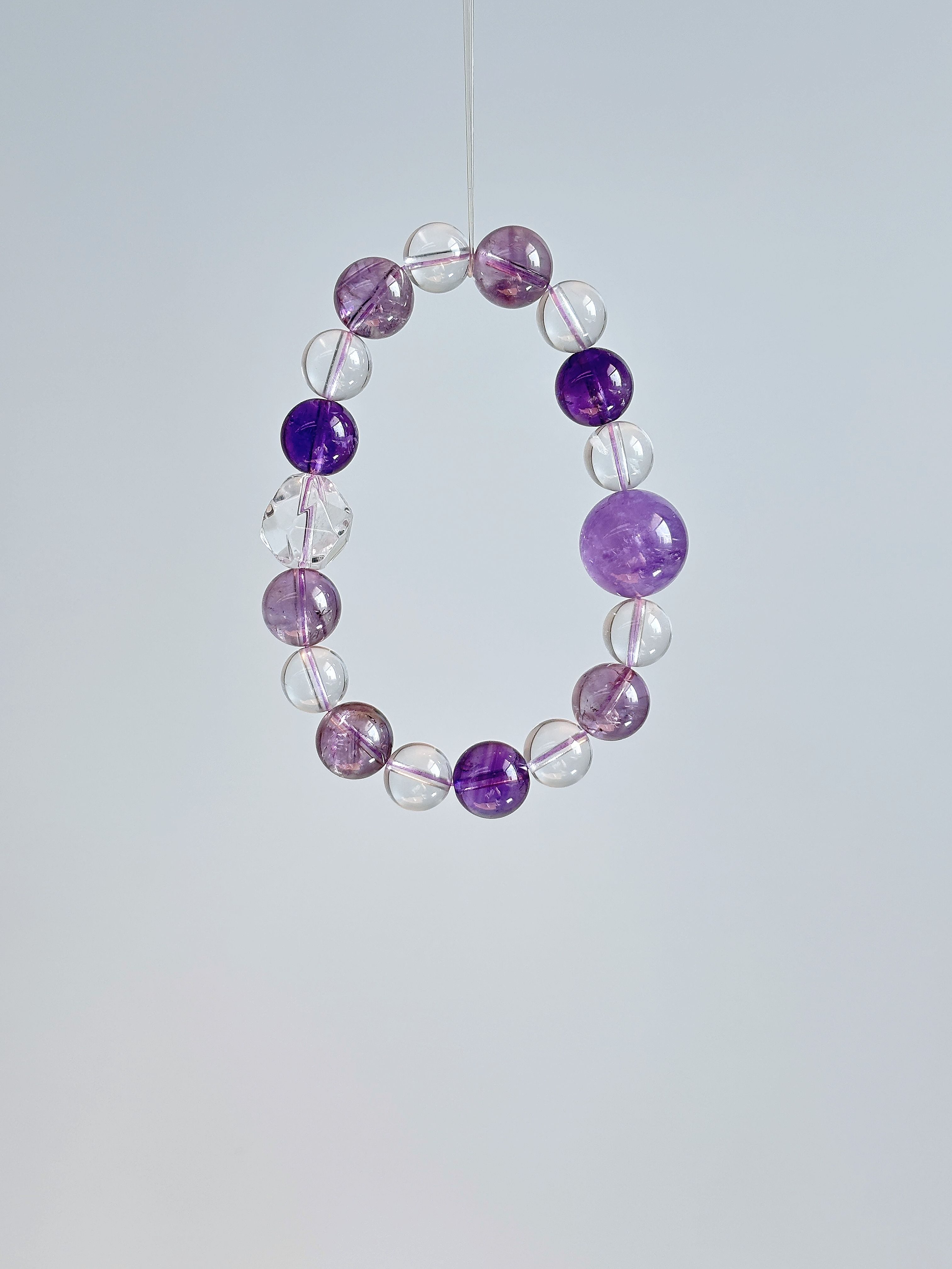 璎珞·月胧ZS032紫水晶手串叠戴（纯天然，默认微瑕,，多样性发其一）