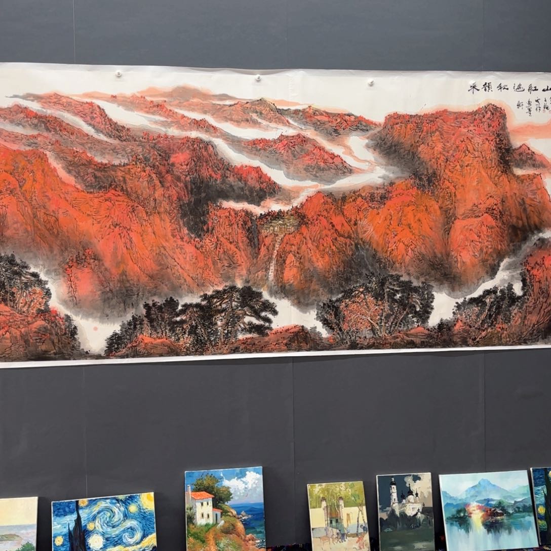 国画丈二山水作品