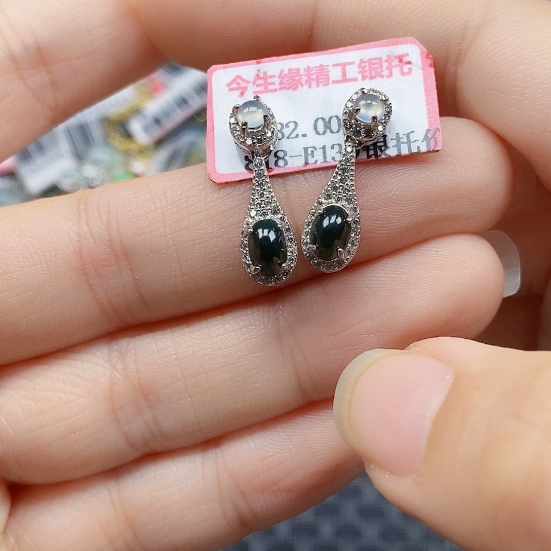 翡翠银S925镶嵌戒指