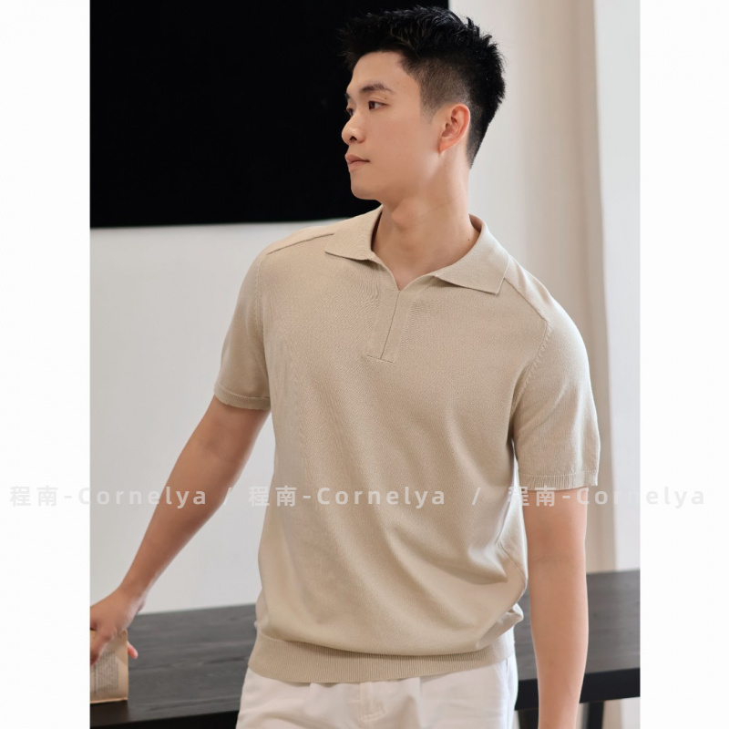 C / Cornelya私享老钱风格调‘肌理极简高智感针织衫POLO短袖百搭