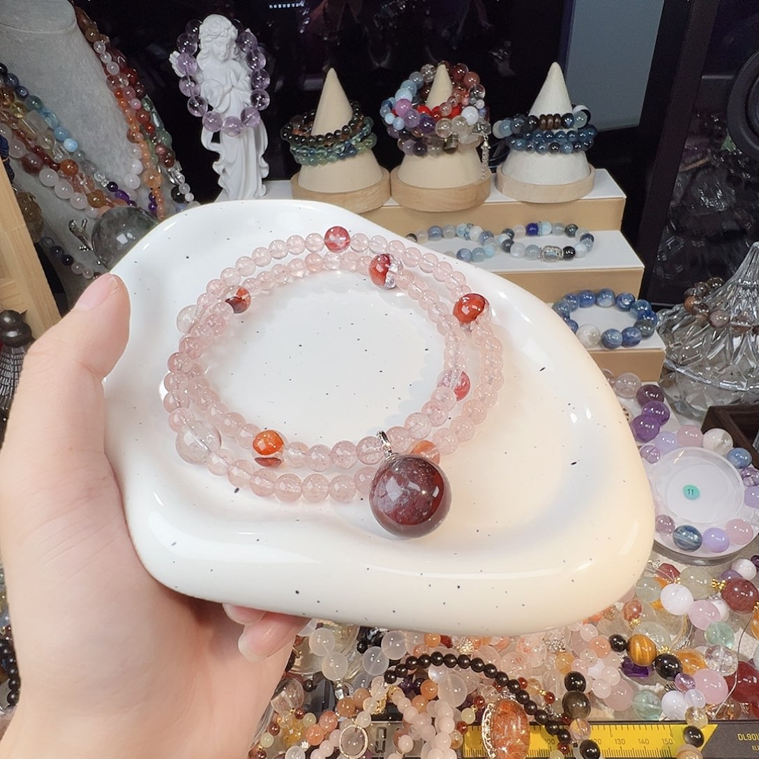 草莓 兔毛 胶花    