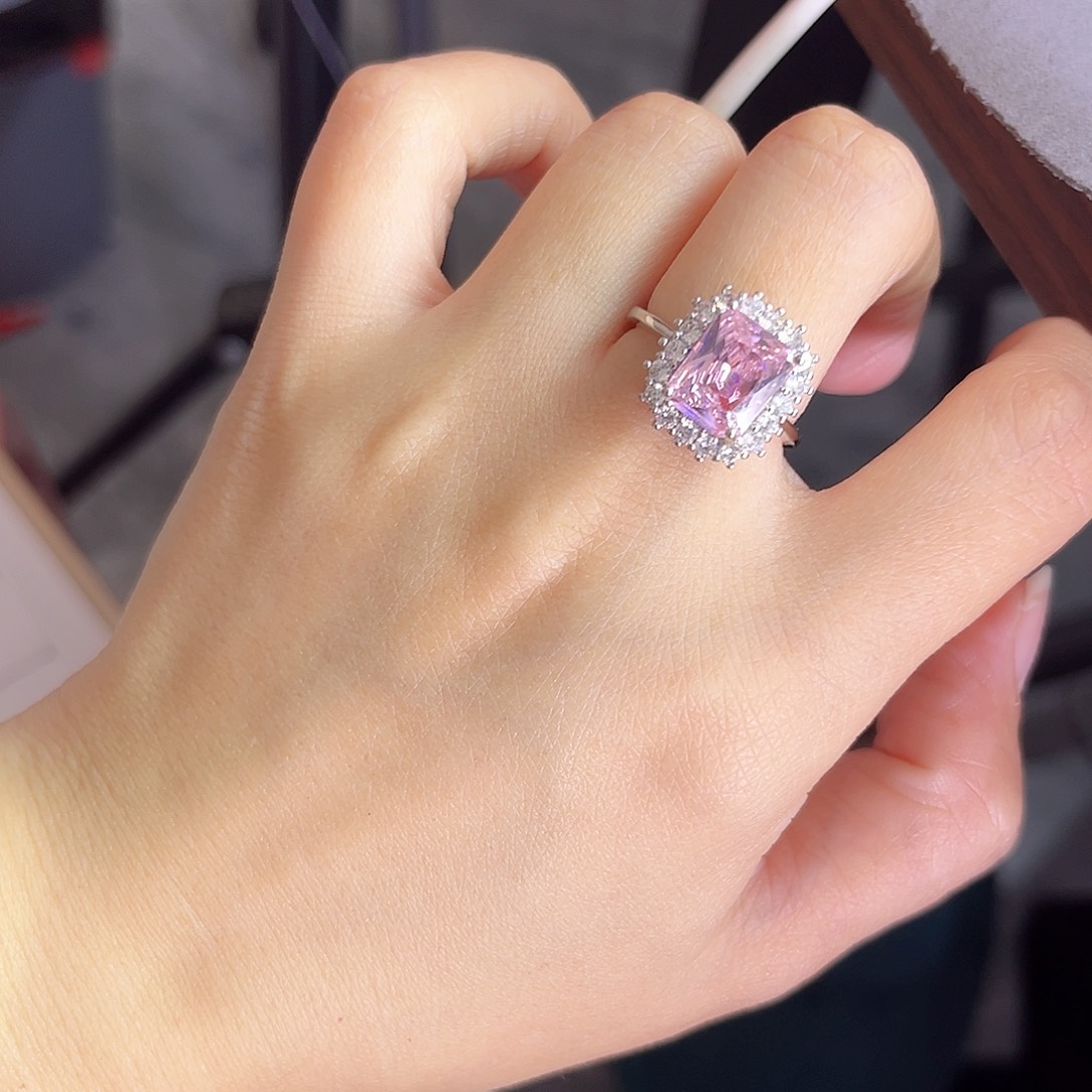 戒指蓝宝石银S925镶嵌