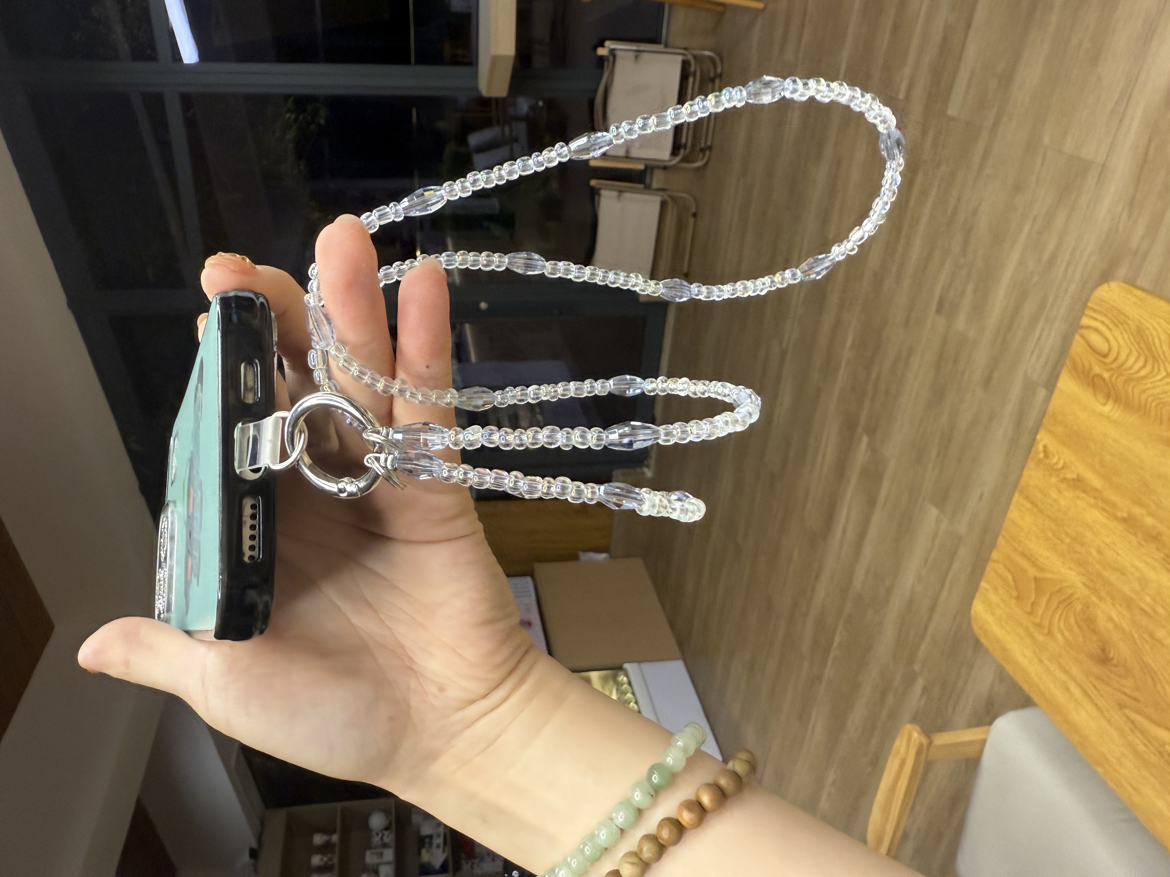 爆闪奢华链条水晶钻钻手机挂脖链
