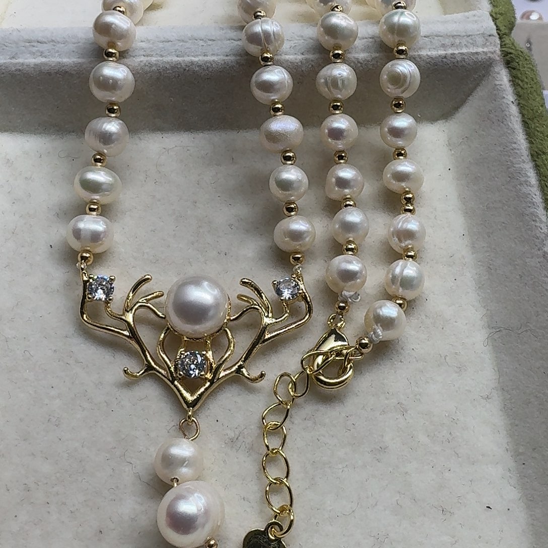 淡水珍珠合金颈饰设计款项链