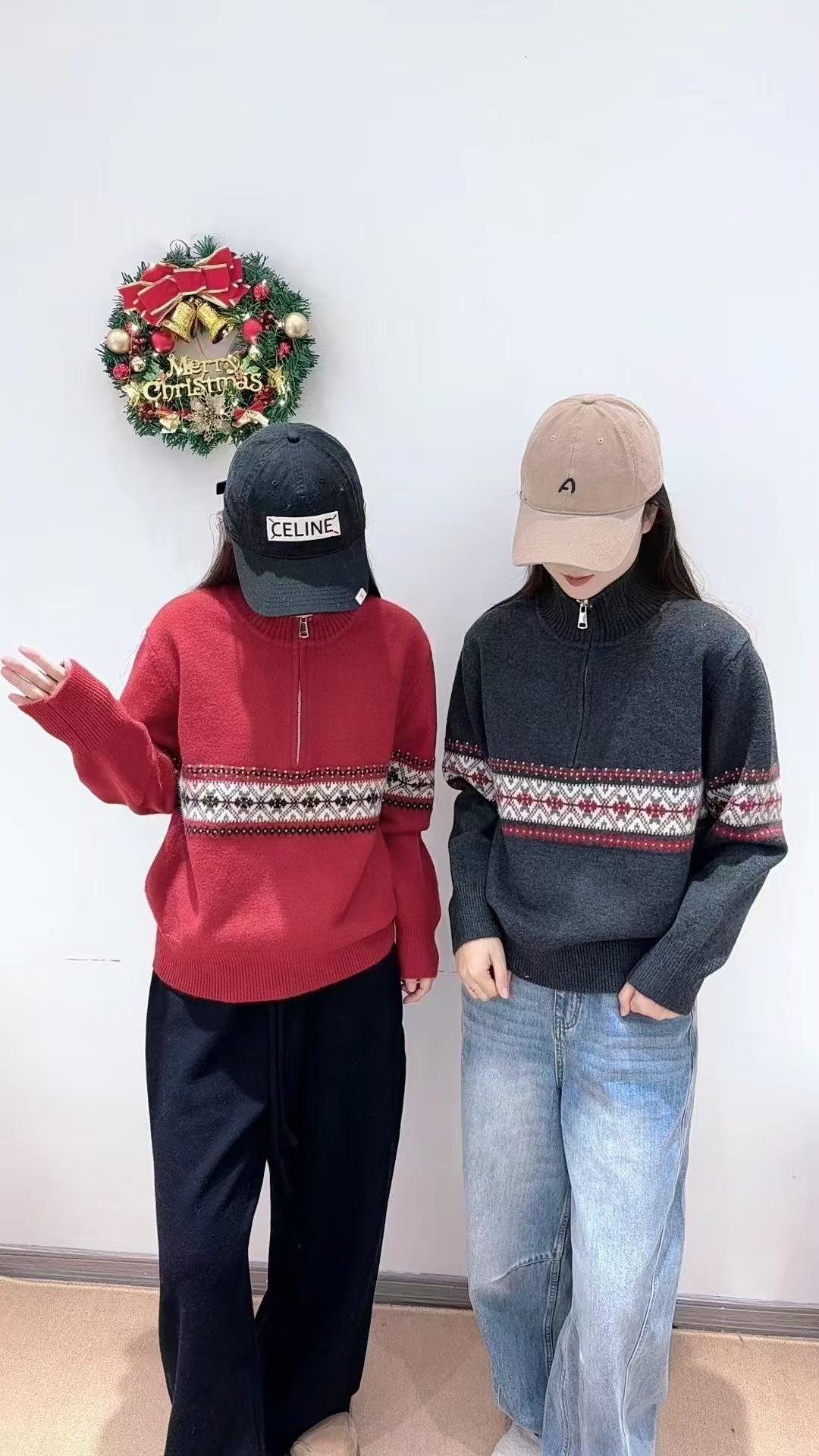 高品质半拉链毛衣针织