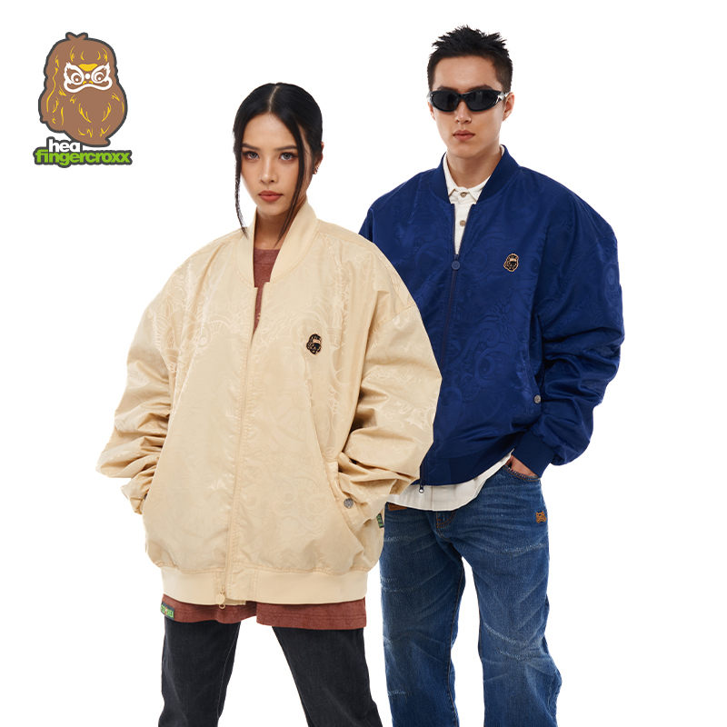 HEA x i.t fingercroxx 联名款暗纹印花棒球服秋冬保暖夹克外套