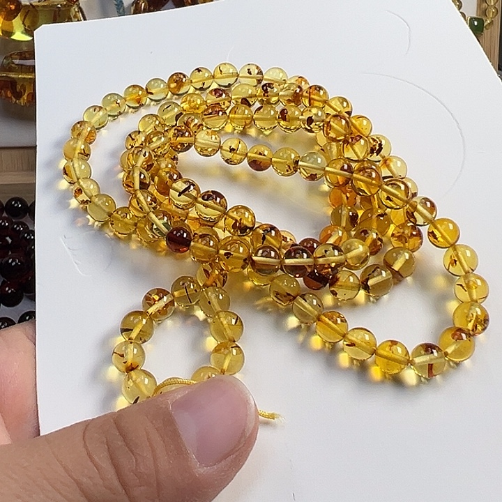 琥珀（花珀）未镶嵌颈饰