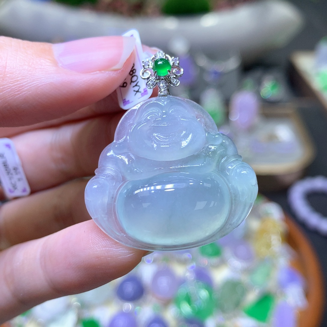 【闪购商品】翡翠颈饰18K金镶嵌翡翠吊坠项链
