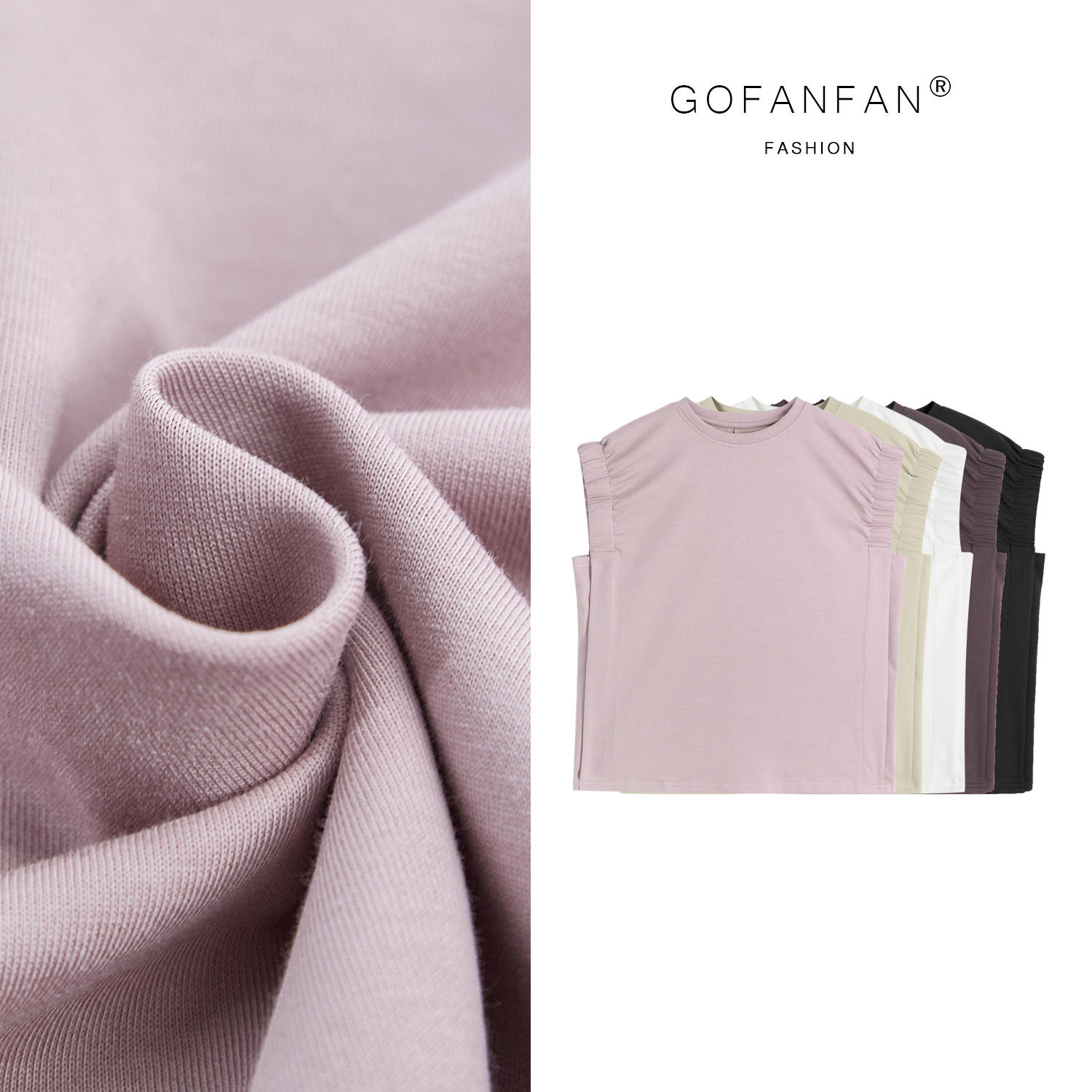 GFF STUFIO【盛夏午后】时髦松弛感无袖拼接小飞袖T恤